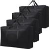 Kiswleon 4 pezzi custodia con chiusura lampo da 120 l, impermeabile Oxford nero, borsa per il trasloco