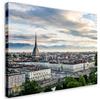 Wallazz Quadri Moderni Soggiorno Piemonte, Torino, Alpi, Mole, Piazza San Carlo - 100% Made in Italy - Stampa HD su Tela Canvas - Quadro Camera da Letto - Qualità Artigianale - 60x120cm