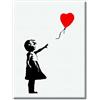 LABORATORIO 102 Quadro su Tela Banksy Bambina con il Palloncino (30x40 cm) - Stampa Artistica da Parete con Telaio Classic 2 cm Legno Abete - Quadro Moderno Pronto da Appendere