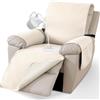 CYCMACO Universale Copripoltrona Grande 1 Posto Relax Reclinabile, Beige | Antiscivolo Copripoltrona Elettrica Reclinabile, Copri Poltrona Con Braccioli, Copripoltrone Con Tasche Laterali
