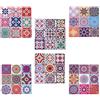 Flanacom Sottobicchieri Ceramica 6 Pezzi Boho - Set Orientali con Sughero - Piastrelle Decorative Marocchine 11cm