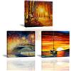 PIY PAINTING Stampe Su Tela Con Tramonto Romantico, Canvas Quadri Su Tela Moderni Soggiorno, Stampe d'Arte, Quadro Camera Da Letto, Ufficio, Quadri Da Parete Corridoio, Set Di 3, 30x30 cm