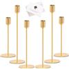 UBBOY Portacandele in Metallo Alto,6 Pezzi Oro Portacandele,Candeliere da Tavolo | Ornamento Decorazioni,Decorativi per la Tavola per Natale Halloween Ringraziamento bar feste Soggiorno Decor