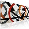 CheQuadro! Quadro decorativo xxl astratto, orizzontale per parete Intersezioni di Colori e Linee intelaiato pronto da appendere absh21-150x70 cm
