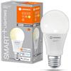 LEDVANCE Lampada LED SMART+ WIFI, smerigliata, 9W, 806lm, forma classica a goccia con E27, luce bianca calda a 2700K, dimmerabile, app o controllo vocale, fino a 20.000HR, confezione da 4