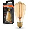 OSRAM Lampade a LED dimmeble, Edizione vintage, 60 Watt Sostituzione, E27, ST64-SHAPE, 2200 Kelvin, Luce di comfort Calda, vetro trasparente, Single Pack
