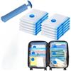 Generic 12 + 1 pezzi di sacchetti sottovuoto con pompa manuale, sacchetti salvaspazio per viaggi, campeggio, bagagli, abbigliamento, compressione