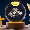 MEIEG Sfera Di Cristallo Personalizzata Con Foto 3D E Base Con Luce LED, Lampada Personalizzata Con Foto Ecografica In Cristallo Per Neonati, Futuri Genitori(8cm/3.15in)