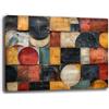 Printerland Quadro Moderno Soggiorno Cercho rettangolo etnico Quadri moderni da Parete XXL grande Stampa su tela Canvas Decorazione Murale muro Arredo Camera da letto Cucina (18, 30x40 cm)