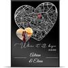 Metahoga personalizzato dove tutto è iniziato Mappa del cuore Stampa | Foto personalizzata, dimensioni A3 e A4, stampa murale, regalo per lui e il suo San Valentino