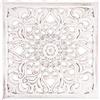 shaojian Decorazione da parete in legno, unica e intagliata, pannelli decorativi da parete in legno, 30 x 30 cm, rustico, motivo floreale, bianco invecchiato, decorazione artistica da parete per casa