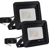 Mille Lucciole YCZM Faretto LED da Esterno 20W,Faro LED Esterno 24 leds 4500K Bianco Neutro 2000LM,Faretti LED Esterno Impermeabile IP65,Faretti Esterni adatto Giardino Terrazza Garage Patio【2 Pezzi Guscio Nero】