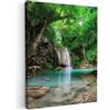 MuchoWow© Quadri Moderni Soggiorno su Tela Quadro Canvas Foto Dipinti | 50x70 cm - Camera da Letto Decorazioni Pareti Giungla - Cascata - Piante - Acqua - Natura