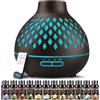 Aeshory Diffusore di Oli Essenziali 550ml Umidificatore Ambiente con 12 X 5ml Oli Essenziali, Diffusore di Aroma Aromaterapia, Telecomando, Luce Led A 7 Colori, 4 Timer, Spegnimento Automatico, Nero