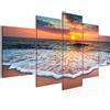 Runa Art Spiaggia Mare Murali Tela Non Tessuta 5 Pezzi Tramonto Orange Camera Da Letto Corridoio 044553a