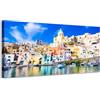 Generico Panorama Procida - Quadro stampa su tela con telaio in legno - 80x40 cm