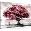 Runa Art Quadro Spiaggia Tramonto Moderni Murale - Made in Germany - Spiaggia Albero Grigio Rosa Soggiorno Camera da letto 050615b