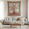 Craft Trade - Arazzo da parete bianco con albero, telo da parete in stile indiano, arazzo bohemienne per decorazione della casa, soggiorno e camera da letto - 127 x 152 cm
