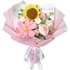 ASTNIC Bouquet di fiori all'uncinetto, fatto a mano, bouquet di fiori lavorato a maglia, tulipano, girasole, rosa, festa della mamma, anniversario, compleanno, San Valentino, regali per mamma, donne