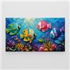 Giallobus - Quadro - 07 - Pesciolini - Tela Canvas Telaio Standard - 140L x 80l cm - Pronto da appendere - Quadri moderni per la casa