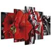 murando - Quadri Moderni per Soggiorno, Fiori, 200x100 cm | Chiodi Inclusi, 5 Pezzi, Quadro Moderno, Murale Arte, Stampe da Parete, Resistenti Allo Sbiadimento, Produzione Europea