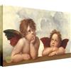 Wallazz Quadri Moderni Soggiorno Riproduzione Quadri famosi su tela - 100% Made in Italy - Raffaello I Due Putti - Quadro Camera da Letto - Qualità Artigianale - 50x100cm