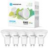 Aigostar - Lampadina LED GU10 8W, Luce Bianca Fredda 6500K 640 Lumen, Angolo a Fascio 100-120 Gradi, Nessun Sfarfallio, Pacco da 5
