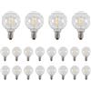 Fozriybefy 20 Pezzi G40 LED Lampadine di Ricambio E12 Base Un Vite Infrangibile LED Globe Lampadine per Luci Stringa Solari Calde