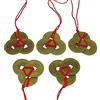 Miss-shop Monete Cinesi di Feng Shui,I-Ching Antiche Monete 1 Pollice 5 Set Magia Monete di Fortuna con Corde Rosse per Ricchezza e Buona Fortuna