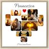 ConKrea - Quadro Personalizzato "Cuori e Nomi" 50x50 cm con Cornice Rovere Chiaro - Collage con Foto e Dedica per Anniversario o Fidanzati