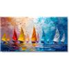 18meng Art Quadro astratto, 100 x 50 cm, 1 pezzo, stampa artistica su tela, moderno, blu rosso, barche a vela, poster artistico, per soggiorno, camera da letto, decorazione da parete, colorato come