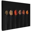 MuchoWow© Quadri Moderni Camera Da Letto Foto Quadro Con Cornice | 70x50 cm - Decorazioni Parete Soggiorno Stampa Su Tela Moderna Casa Salotto PosterCucchiai - Spezie - Nero - Rustico - Cucina