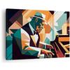 ARTTOR Moderno Quadro su Tela 70x50 cm Stampe da Parete Persone Musica - 5855 | Pianoforte Cubismo Quadro Decorativo Piccolo 1 pezzo Soggiorno Camera da Letto Arte da Parete Decorazione da Parete ARTTOR