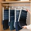 HeYuex Grucce per pantaloni, salvaspazio, 4 pezzi, pieghevoli, in acciaio inox | Grucce antiscivolo a 6 ripiani per jeans, gonne, sciarpe, per viaggi e appartamenti, organizer per armadio per uomini e donne