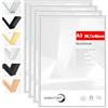 HIMEETIME® 4x Cornice A3 da 30x42 cm in metallo argento e alluminio, adatta per documenti 29,7x42 cm, grande collage, e anche come cornice A3 per quadri e foto.