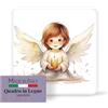 F.LLI BONELLA FRATELLI BONELLA - Quadro Angioletto con Candela per Bambini - Quadro in Legno 10x10 cm con Scatola Regalo - 100% Made in Italy