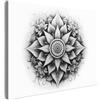 MuchoWow© Quadri Moderni Soggiorno su Tela Quadro Canvas Foto Dipinti | 70x50 cm - Camera da Letto Decorazioni Pareti Mandala - Nero - Bianco - Fiori