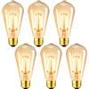 LVWIT Lampadine di Filamento a LED, LVWIT ST64 Stile Edison Vintage, Attacco E27, 4W Equivalenti a 35W, 410 Lumen, Luce Bianca Calda 2500K, Non Dimmerabile - Pacco da 6 Pezzi
