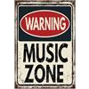 Lupia - Quadro moderno Canvas World WARNING MUSIC 24x35 cm, Stampa su Tela Telaio in Fibra di Legno, Stampa Stile Vintage, Decorazione Cucina Sala da Pranzo bar hotel ristorante pizzeria, Retro'