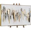 YS-Art Quadro Skyline Astratto Dipinto a Mano in Acrilico