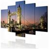 decomonkey Quadri Moderni Soggiorno New York Paesaggio, 5 pezzi, 200x100 cm | Tela strutturata su telaio in legno, decorazione da parete, natura, Quadro Stampa su Tela