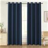 Ystyle Tenda Oscurante per Interni 2 Pezzi, 140×300 CM, Blu Scuro | Tenda con Anelli Effetto Lino Moderne, Tenda Termica Isolante Freddo e Caldo, da Soggiorno Letto Cameretta Bambina