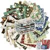 Tatuo 30 Pezzi 10 x 10 Pollici Tessuto di Cotone a Quadri Stoffa in Cotone Floreale Tessuto Quadrato Patchwork Cucito Trapuntato Stampato di Fiori a Quadretti per DIY(Floreale Verde)