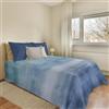 PENSIERI DELICATI Copriletto 220x280 cm, Telo Singolo 100% Cotone Pique, Ideale Come Telo Arredo, Coperta Salva Letto 1 Piazza e Mezza, Fantasia Arcobaleno Azzurro, 100% Made in Italy