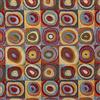 Kt KILOtela - Tessuto per Tappezzeria, Jacquard Gobelin, Rivestimento, Robusti, Durevoli, Sedia, Divano, Cuscini, Testata del Letto, 100 cm Lunghezza x 280 cm Larghezza, Cerchi, Multicolore ─ 1 metro