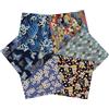 Jukway 6 Pezzi Tessuto Cotone Stile Asiatico Orientale 40x40 cm Stoffa Patchwork, Tessuti Bronzante Motivi Floreali Stoffe per Cucito Creativo, Trapuntatura, Decorazione, Hobby Artigianale (Navyblu-B)