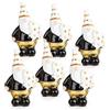 Logbuch-Verlag 6 Mini gnomo di Babbo Natale, colore nero, oro, bianco, piccolo regalo di Natale con cuore, 4 cm, Give-Away Natale