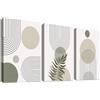 HALFLEMART 3 Pcs Boho Astratto Verde Salvia Stampa su tela Con Cornice Linea Geometrica Beige Verde Pittura Quadri su tela Quadri Moderni Camera da Letto Soggiorno Decorazioni Murale 120x60cm(16x24x3pcs)