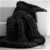 Hfnnhl Coperta gigante lavorata a maglia grossa, coperta ultra morbida lavorata a maglia fatta a mano, braccio misto spesso, caldo e accogliente per divano letto, coperta lavorata a maglia ( Color : Black ,