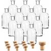 gouveo Set 12 Bottiglie in Vetro da 250 ml Farmacista con Tappo in Sughero - Bottiglia Rotonda da Riempire - Bottiglia Vuota da Farmacista per Liquore, Olio, Aceto (AFRT250HGK)